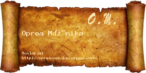Oprea Mónika névjegykártya
